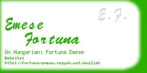 emese fortuna business card